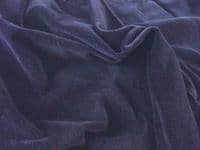 Luxury 100% Cotton Velvet Velour Fabric Material - NAVY